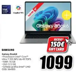 MediaWorld Samsung Galaxy Book6 offerta