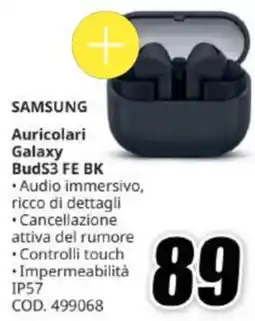 MediaWorld Samsung Auricolari Galaxy BudS3 FE BK offerta