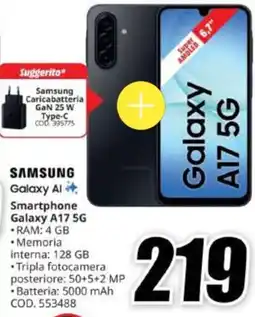 MediaWorld Samsung Galaxy A17 5G offerta