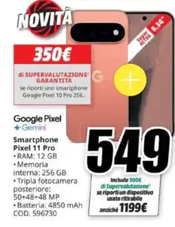 MediaWorld Google Pixel Gemini Pixel 11 Pro offerta