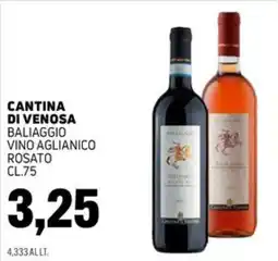 Emporio Amato Cantina di Venosa Baliaggio Vino Aglianico Rosato offerta