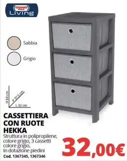 Brico Io Cassetiera con ruote Hekka offerta