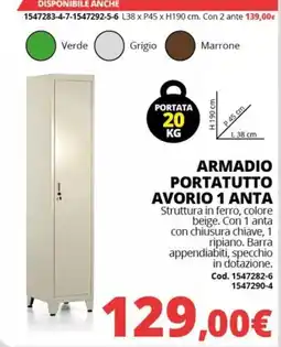 Brico Io Armadino portatutto avorio 1 anta offerta