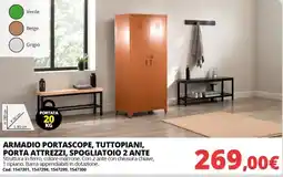 Brico Io Armadio portascope, tuttopiani, porta attrezzi, spogliatoio 2 ante offerta