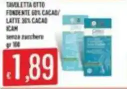 Mercadò Tavoletta otto fondente 60% cacao / latte 36% cacao Icam senza zucchero offerta