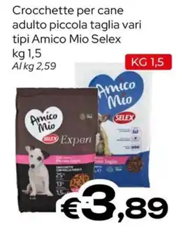 MAX Supermercati Crocchette per cane adulto piccola taglia Amico Mio Selex offerta