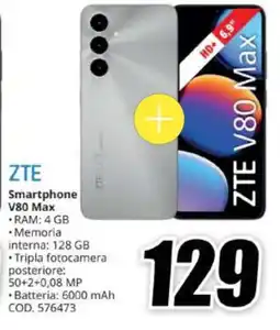 MediaWorld ZTE Smartphone V80 Max offerta