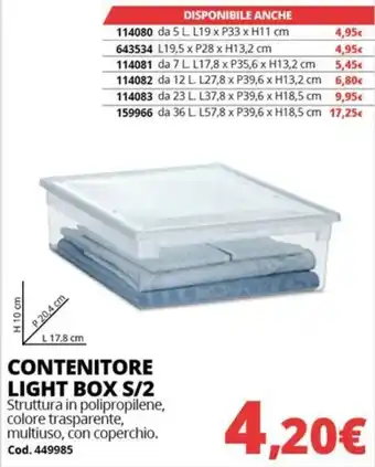 Brico Io Contenitore Light Box S/2 offerta