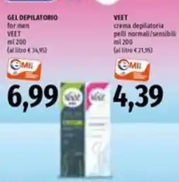 Emi Supermercati Gel depilatorio for men VEET offerta