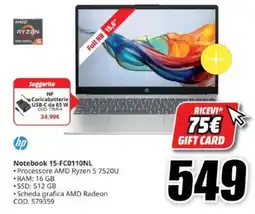 MediaWorld HP Notebook 15-FC0110NL offerta