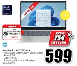 MediaWorld Notebook HP 15-FD2003NLX offerta