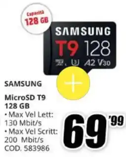 MediaWorld Samsung MicroSD T9 128 GB offerta