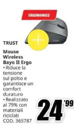 MediaWorld Trust Mouse Wireless Bayo II Ergo offerta