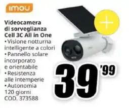 MediaWorld Imou Videocamera di sorveglianza Cell 3C All in One offerta