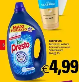 Hurrà Bio Presto Detersivo Lavatrice Liquido Classico con Smacchiatore offerta