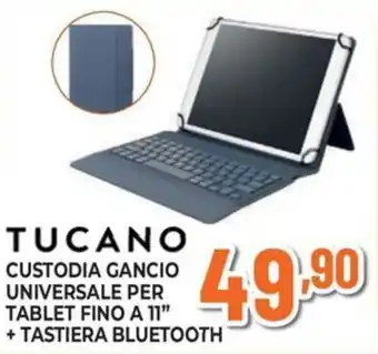 Tucano custodia gancio universale per tablet fino a 11" + tastiera bluetooth
