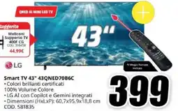 MediaWorld Smart TV 43" 43QNED70B6C offerta