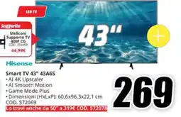 MediaWorld Hisense Smart TV 43" 43A6S offerta