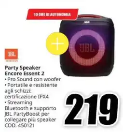 MediaWorld JBL Party Speaker Encore Essent 2 offerta