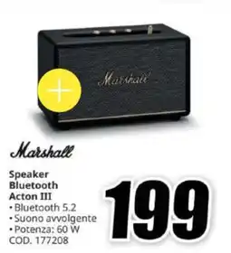 MediaWorld Marshall Speaker Bluetooth Acton III offerta