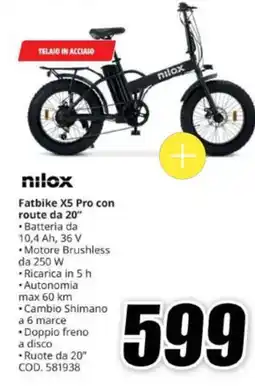 MediaWorld nilox Fatbike X5 Pro con route da 20" offerta