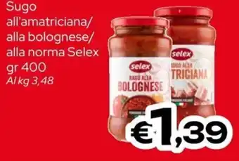 MAX Supermercati Sugo alla bolognese Selex offerta