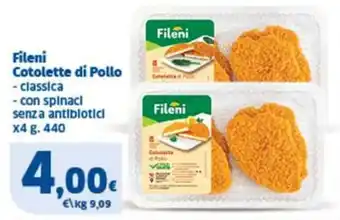 Fileni Cotolette di Pollo classica con spinaci senza antibiotici
