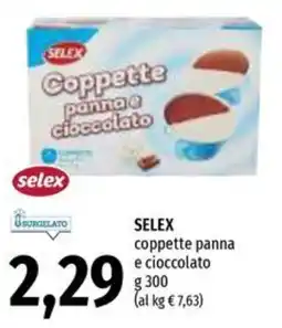 Emi Supermercati SELEX coppette panna e cioccolato offerta