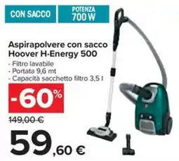 Carrefour Iper Aspirapolvere con sacco Hoover H-Energy 500 offerta