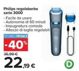 Carrefour Iper Philips regolabarba serie 3000 offerta