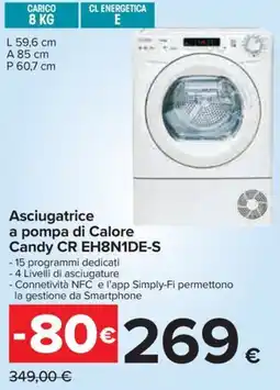 Carrefour Iper Asciugatrice a pompa di Calore Candy CR EH8N1DE-S offerta