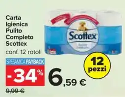 Carrefour Iper Carta Igienica Pulito Completo Scottex offerta
