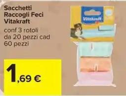 Carrefour Iper Sacchetti Raccogli Feci Vitakraft offerta