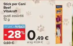 Carrefour Iper Stick per Cani Beef Vitakraft offerta
