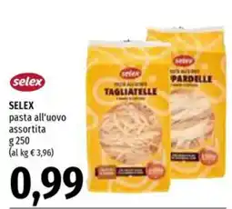 Emi Supermercati Selex pasta all'uovo assortita offerta