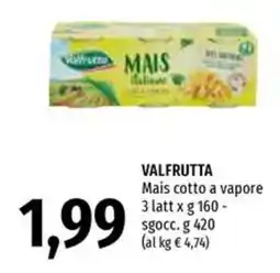 Emi Supermercati Valfrutta Mais cotto a vapore offerta