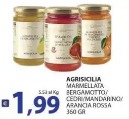 Supermercati Bruscoli Agriscilia marmellata bergamotto/cedri/mandarino/arancia rossa offerta
