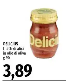 Emi Supermercati Delicius filetti di alici in olio di oliva offerta
