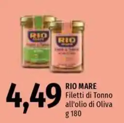 Emi Supermercati Rio Mare Filetti di Tonno all'olio di Oliva offerta