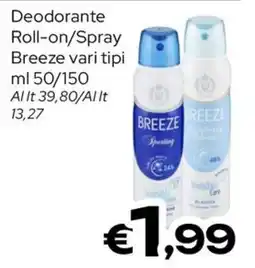 MAX Supermercati Deodorante Roll-on/Spray Breeze offerta