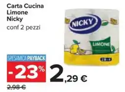 Carrefour Iper Carta Cucina Limone Nicky offerta