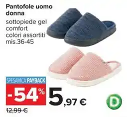Carrefour Iper Pantofole uomo donna offerta