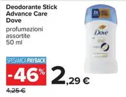 Carrefour Iper Deodorante Stick Advance Care Dove offerta
