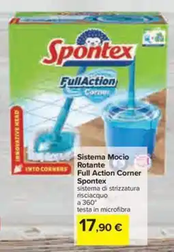 Carrefour Iper Sistema Mocio Rotante Full Action Corner Spontex offerta