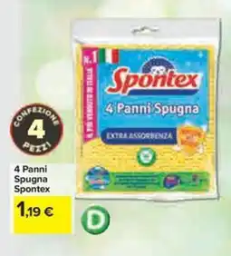 Carrefour Iper 4 Panni Spugna Spontex offerta