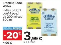 Carrefour Iper Franklin Tonic Water offerta