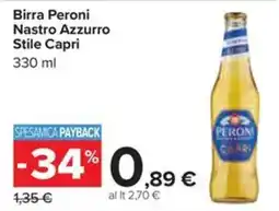 Carrefour Iper Birra Peroni Nastro Azzurro Stile Capri offerta