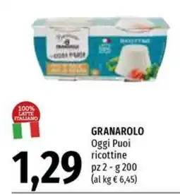 Emi Supermercati Granarolo Oggi Puoi ricottine offerta