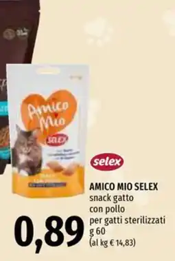 Emi Supermercati Amico Mio Selex snack gatto con pollo offerta
