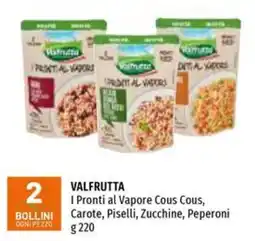 Emi Supermercati Valfrutta I Pronti al Vapore Cous Cous, Carote, Piselli, Zucchine, Peperoni offerta